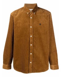 Chemise à manches longues en velours côtelé marron Carhartt WIP
