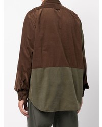 Chemise à manches longues en velours côtelé marron Engineered Garments