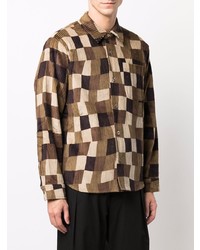 Chemise à manches longues en velours côtelé marron Stussy