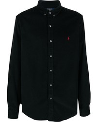 Chemise à manches longues en velours côtelé noire Polo Ralph Lauren