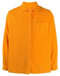 Chemise à manches longues en velours côtelé orange ERL