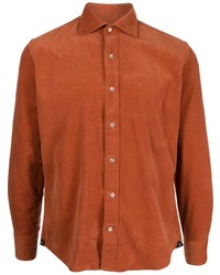 Chemise à manches longues en velours côtelé orange Man On The Boon.