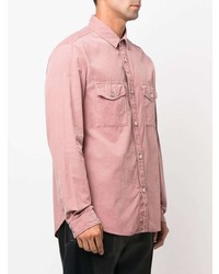 Chemise à manches longues en velours côtelé rose Frame
