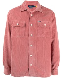 Chemise à manches longues en velours côtelé rose Polo Ralph Lauren
