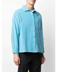 Chemise à manches longues en velours côtelé turquoise ERL