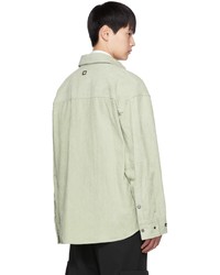 Chemise à manches longues en velours côtelé vert menthe Wooyoungmi