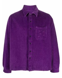 Chemise à manches longues en velours côtelé violette ERL