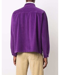Chemise à manches longues en velours côtelé violette ERL