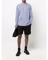 Chemise à manches longues en vichy blanc et bleu marine Comme Des Garcons SHIRT