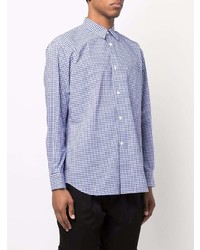 Chemise à manches longues en vichy blanc et bleu marine Comme Des Garcons SHIRT