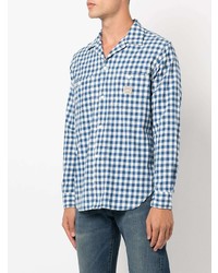 Chemise à manches longues en vichy blanc et bleu marine Polo Ralph Lauren