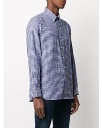 Chemise à manches longues en vichy blanc et bleu marine Polo Ralph Lauren