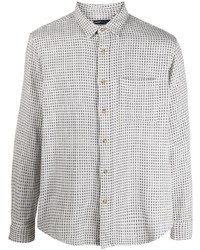 Chemise à manches longues en vichy blanc et bleu marine Levi's