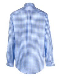 Chemise à manches longues en vichy blanc et bleu Polo Ralph Lauren