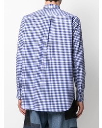 Chemise à manches longues en vichy blanc et bleu Comme Des Garcons SHIRT