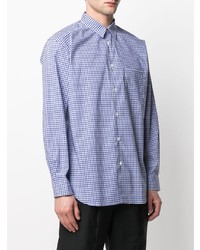 Chemise à manches longues en vichy blanc et bleu Comme Des Garcons SHIRT