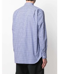 Chemise à manches longues en vichy blanc et bleu Comme Des Garcons SHIRT