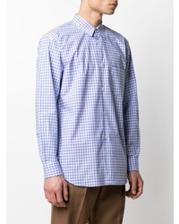 Chemise à manches longues en vichy blanc et bleu Comme Des Garcons SHIRT