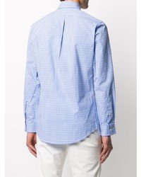 Chemise à manches longues en vichy blanc et bleu Polo Ralph Lauren