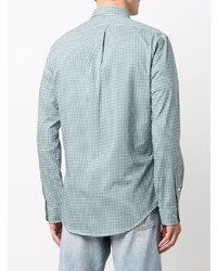 Chemise à manches longues en vichy blanc et vert Polo Ralph Lauren