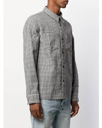 Chemise à manches longues en vichy blanche et noire A.P.C.