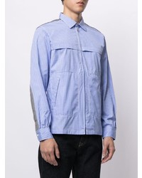 Chemise à manches longues en vichy bleu clair Junya Watanabe