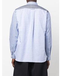 Chemise à manches longues en vichy bleu clair Junya Watanabe MAN