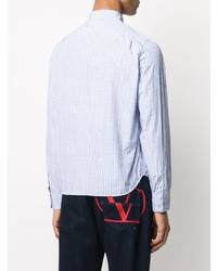 Chemise à manches longues en vichy bleu clair Gucci