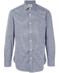 Chemise à manches longues en vichy bleu clair Kent & Curwen