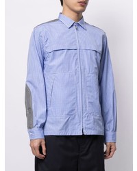 Chemise à manches longues en vichy bleu clair Junya Watanabe MAN