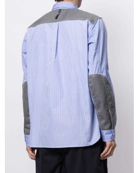 Chemise à manches longues en vichy bleu clair Junya Watanabe MAN