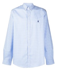 Chemise à manches longues en vichy bleu clair Polo Ralph Lauren