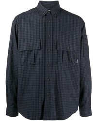 Chemise à manches longues en vichy bleu marine PACCBET