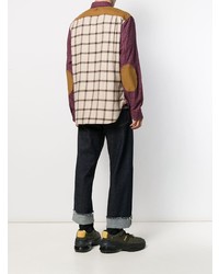 Chemise à manches longues en vichy bordeaux Junya Watanabe MAN