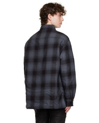 Chemise à manches longues en vichy gris foncé Givenchy