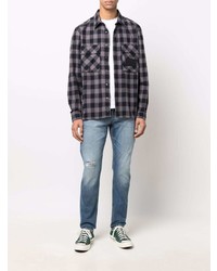 Chemise à manches longues en vichy gris foncé Calvin Klein Jeans