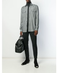 Chemise à manches longues en vichy grise Givenchy