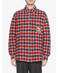 Chemise à manches longues en vichy multicolore Gucci