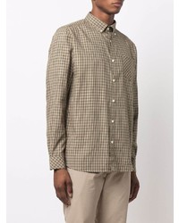 Chemise à manches longues en vichy olive Barbour