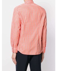 Chemise à manches longues en vichy orange Fashion Clinic Timeless