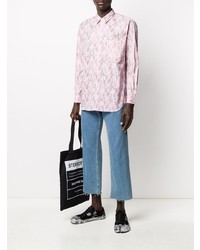 Chemise à manches longues en vichy rose Comme Des Garcons SHIRT