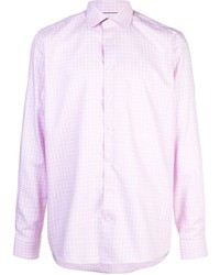 Chemise à manches longues en vichy rose Eton