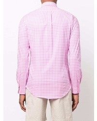 Chemise à manches longues en vichy rose Polo Ralph Lauren