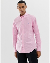 Chemise à manches longues en vichy rose Polo Ralph Lauren