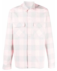 Chemise à manches longues en vichy rose Sandro