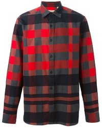 Chemise à manches longues en vichy rouge et noir Burberry