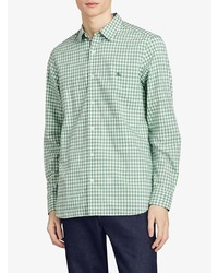 Chemise à manches longues en vichy vert menthe Burberry