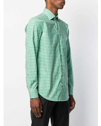 Chemise à manches longues en vichy vert menthe Etro