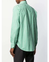 Chemise à manches longues en vichy vert menthe Etro