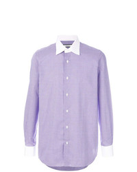 Chemise à manches longues en vichy violet clair Fashion Clinic Timeless